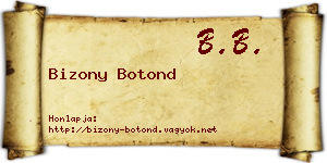 Bizony Botond névjegykártya