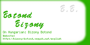 botond bizony business card